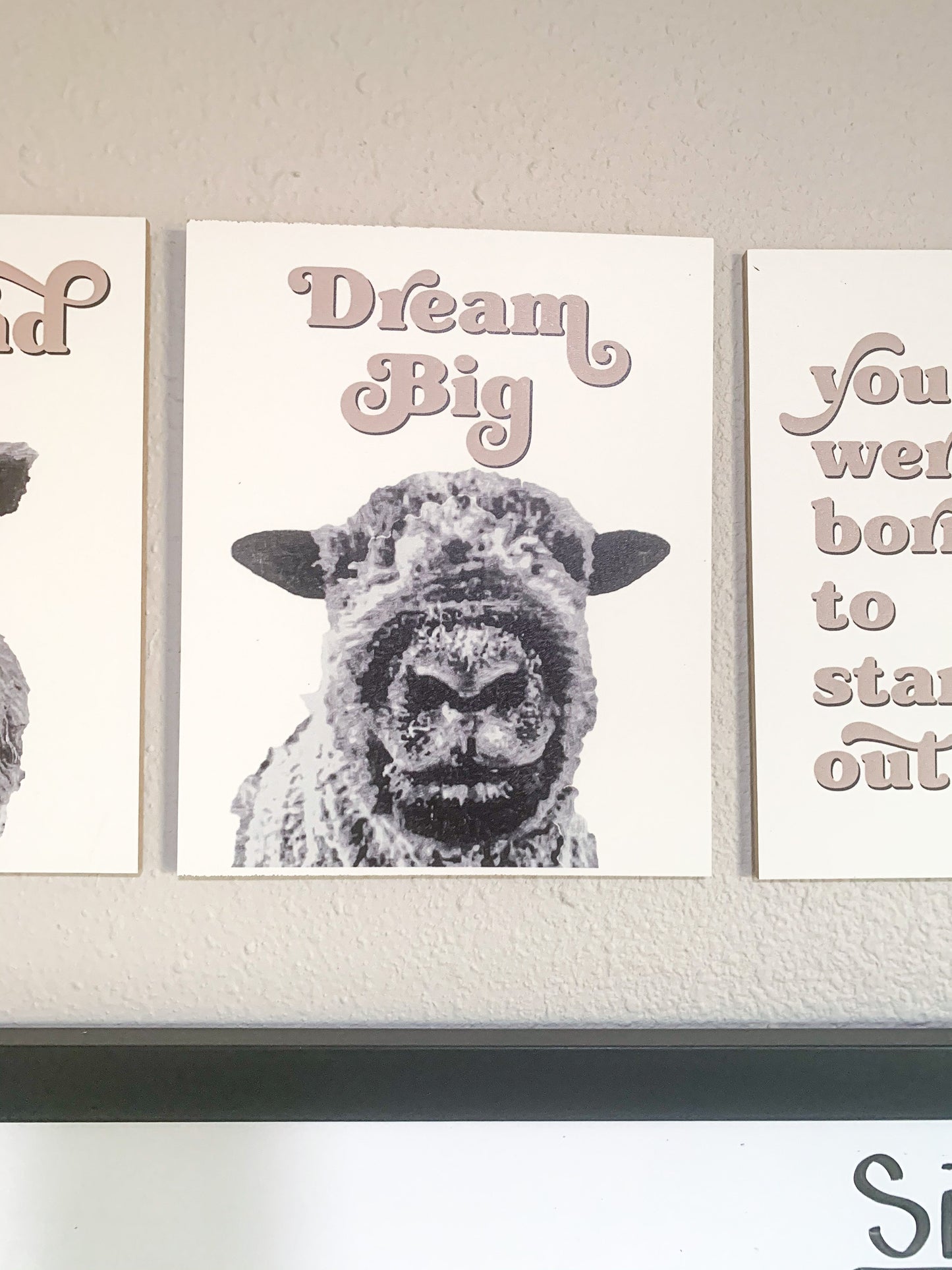 5 Farm Animal Motivational Digital Print Sign